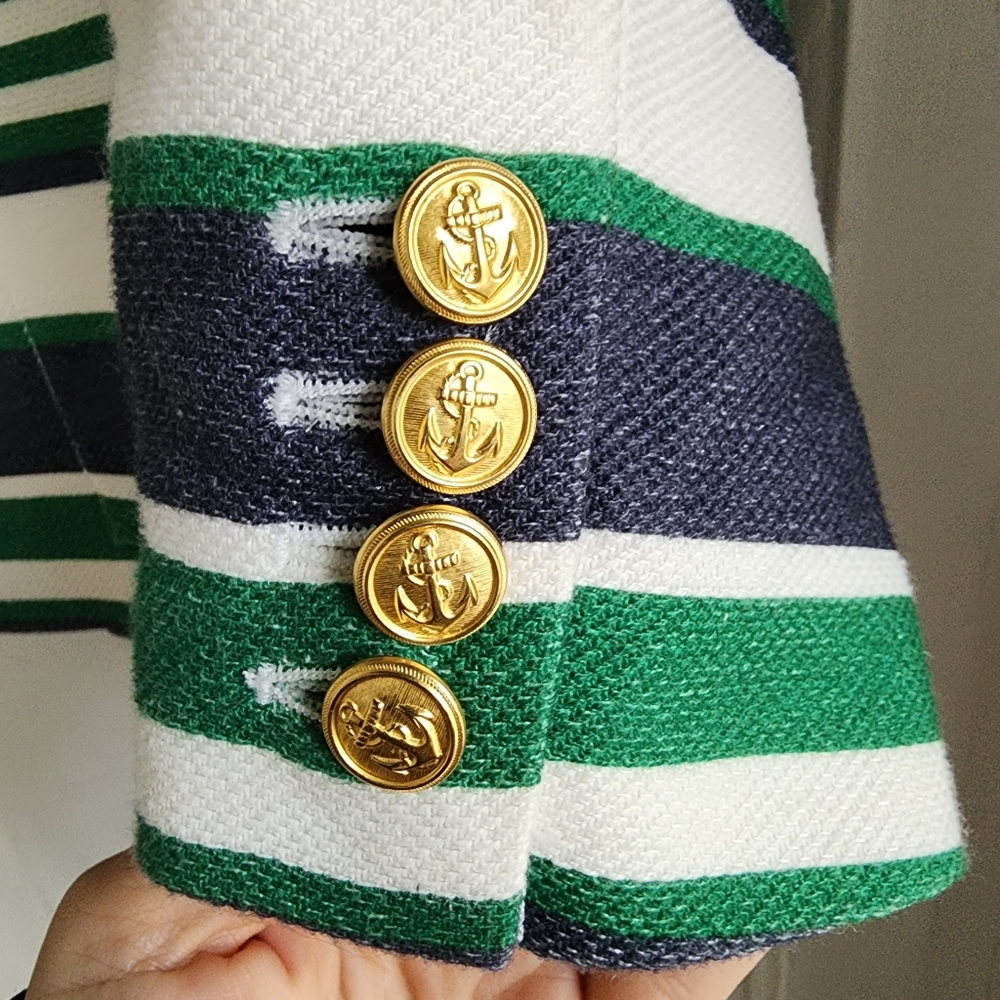 Thom Browne Stripe Green and Navy Blazer, Sz 3 - Picture 6 of 16